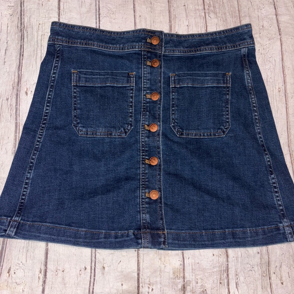 Madewell Stretch Denim A-Line Mini Skirt in Salisbury Wash 4 - Picture 4 of 6